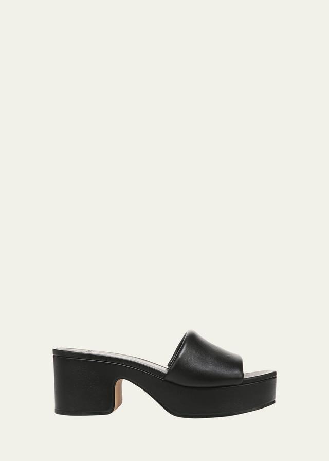 Margo Leather Block-Heel Slide Sandals Product Image