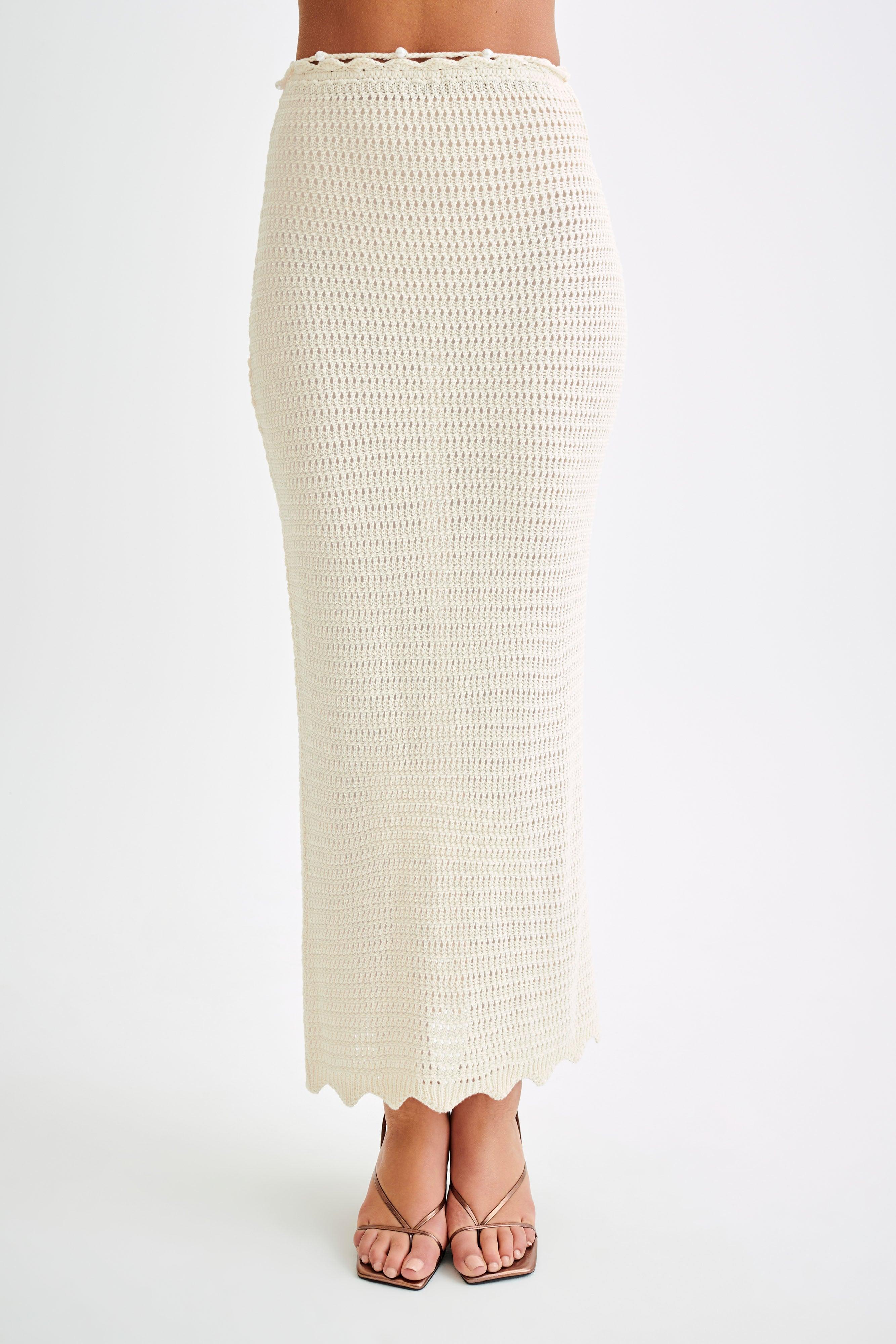 Kira Knit Maxi Skirt - Buttercream Product Image