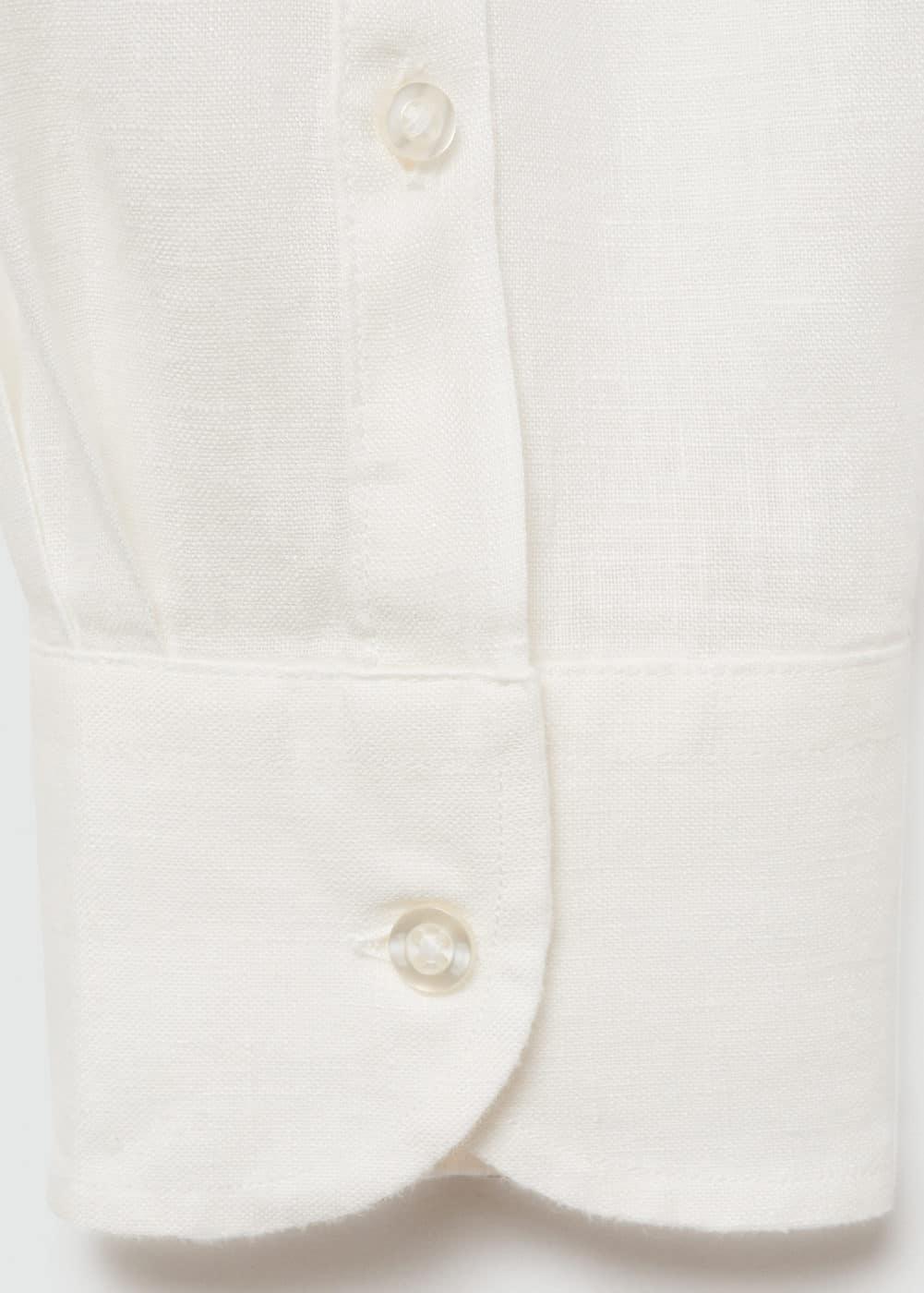 MANGO MAN - Classic fit 100% linen shirt whiteMen Product Image