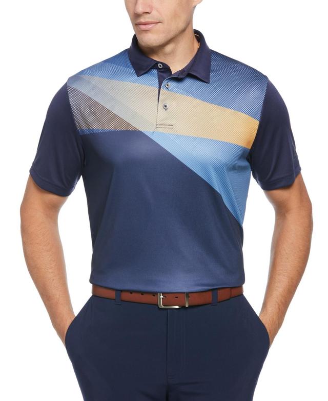 Pga Tour Mens Athletic Fit Shadow Asymmetric Print Short Sleeve Golf Polo Shirt Product Image