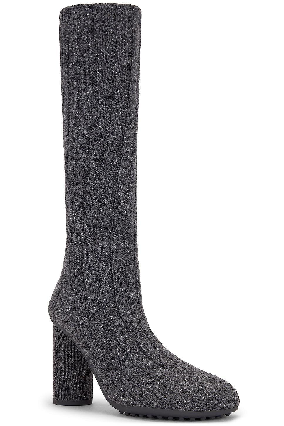 Bottega Veneta Atomic Wool Sock Boot in Anthracite - Dark Green. Size 38 (also in 35, 39). Product Image