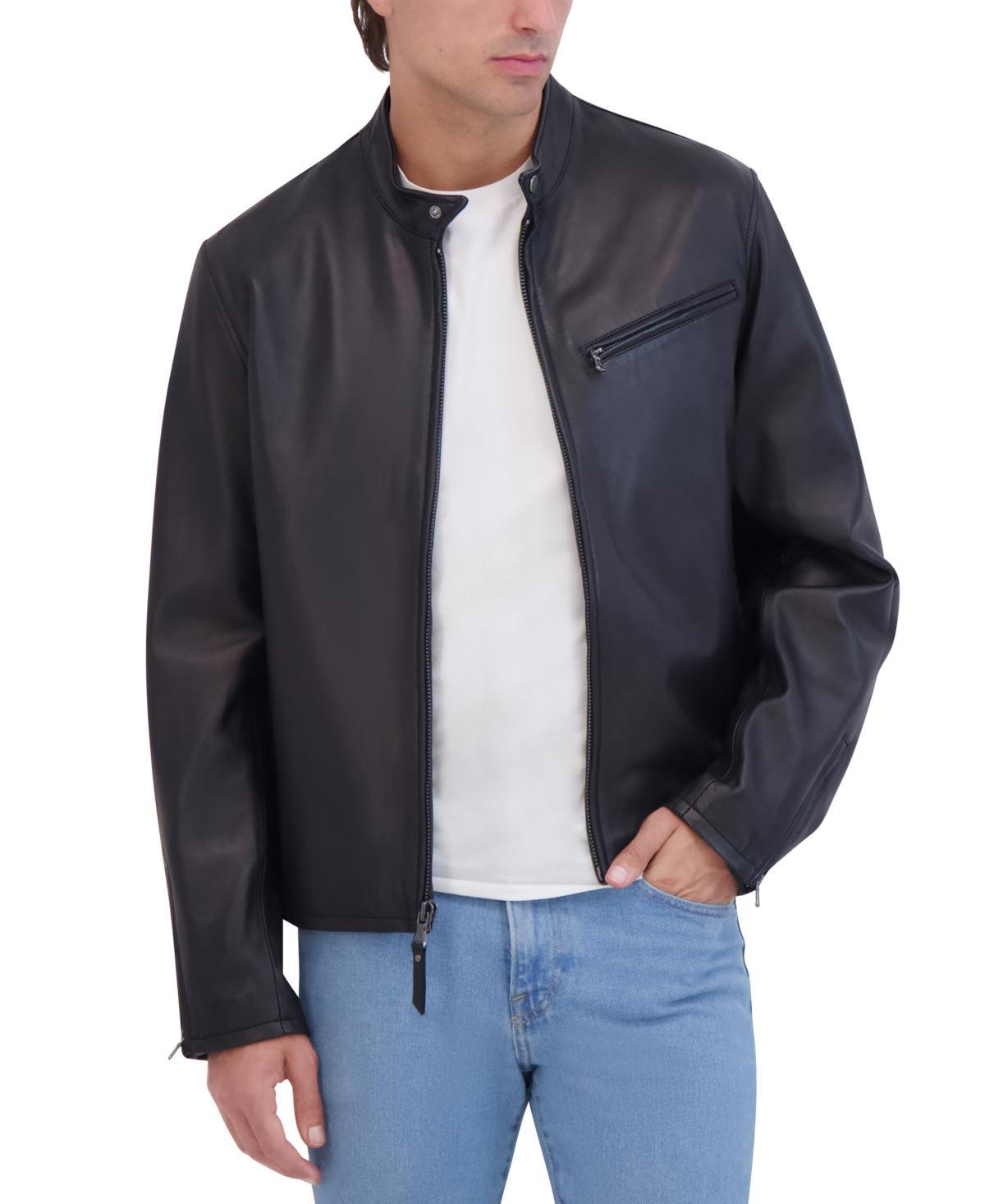 Robert Graham Mens Leather Long-Sleeve Racer Jacket product image