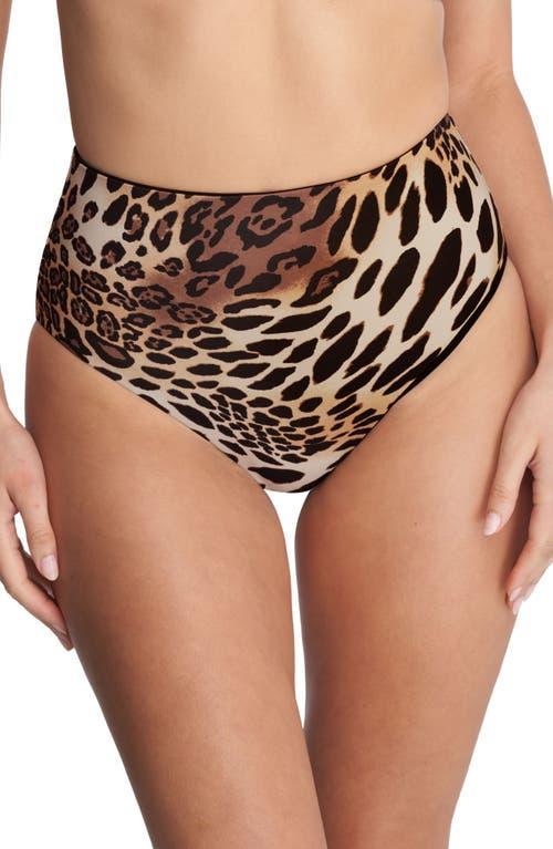 Womens Riviera Reversible High Rise Bikini Bottom - Camel zebra Product Image