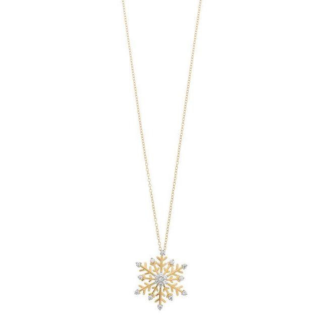 Diamond Brilliance 1/4 Carat T.W Diamond Snowflake Pendant Necklace, Womens Gold Tone Product Image