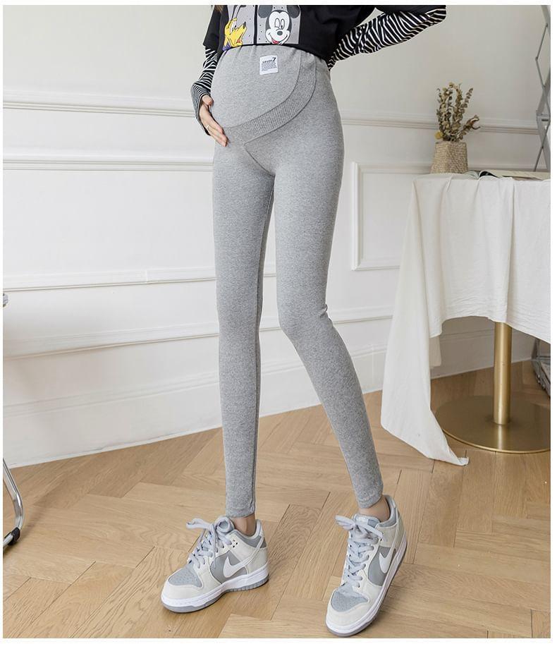 Maternity High Rise Plain Fleece-Lined Leggings / Set Product Image