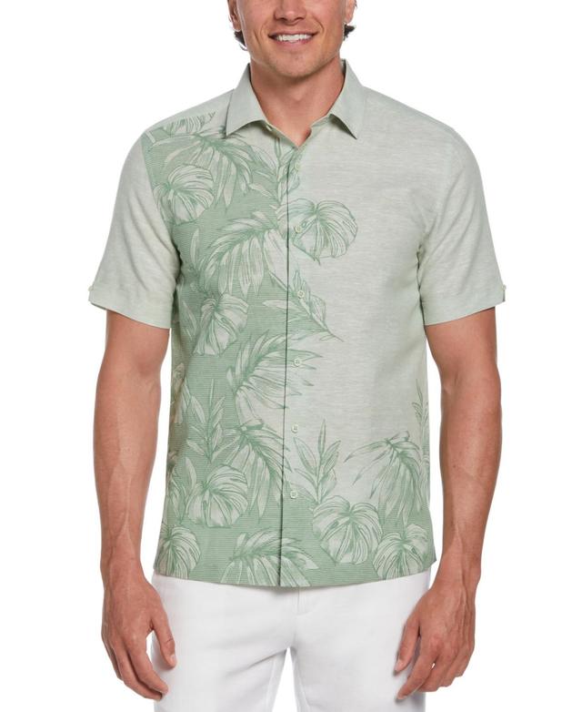 Men's Short Sleeve Button-Front Tropical Print Shirt Product Image