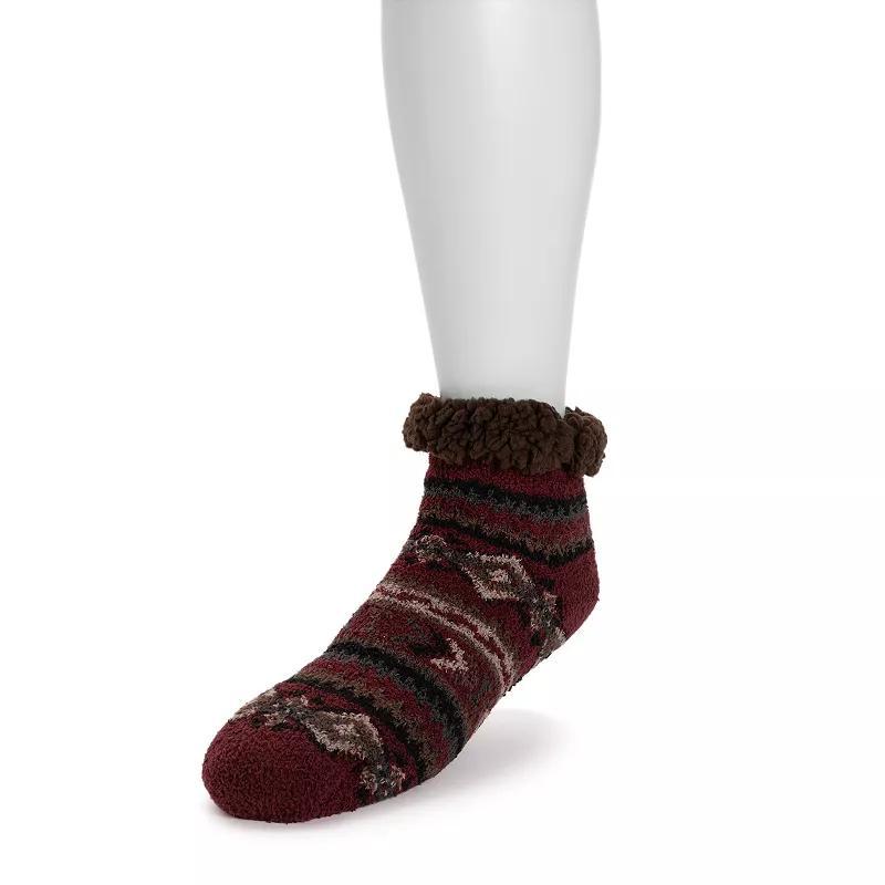 Mens MUK LUKS Refined Cozy Shortie Cabin Socks Red Product Image