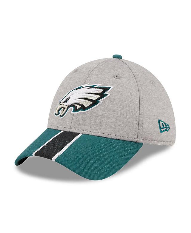 Mens New Era Heather Gray/Midnight Green Philadelphia Eagles Striped 39THIRTY Flex Hat Product Image