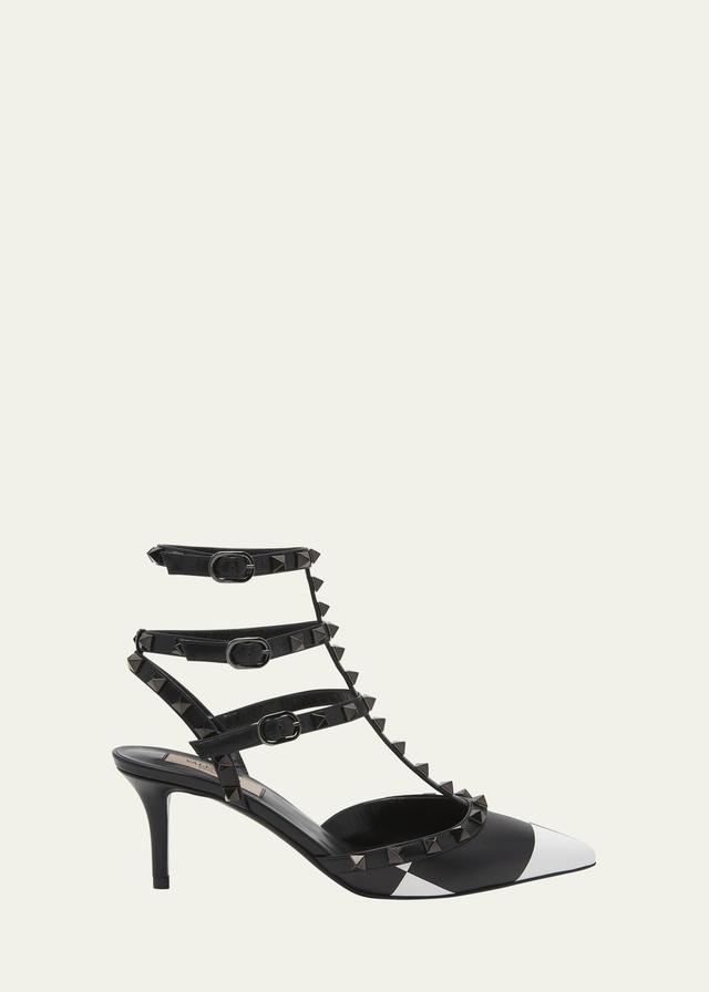 Valentino Garavani Rockstud Pointed Toe T-Strap Pump Product Image