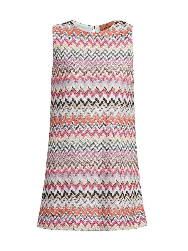 Womens Zig Zag Sleeveless Shift Dress Product Image