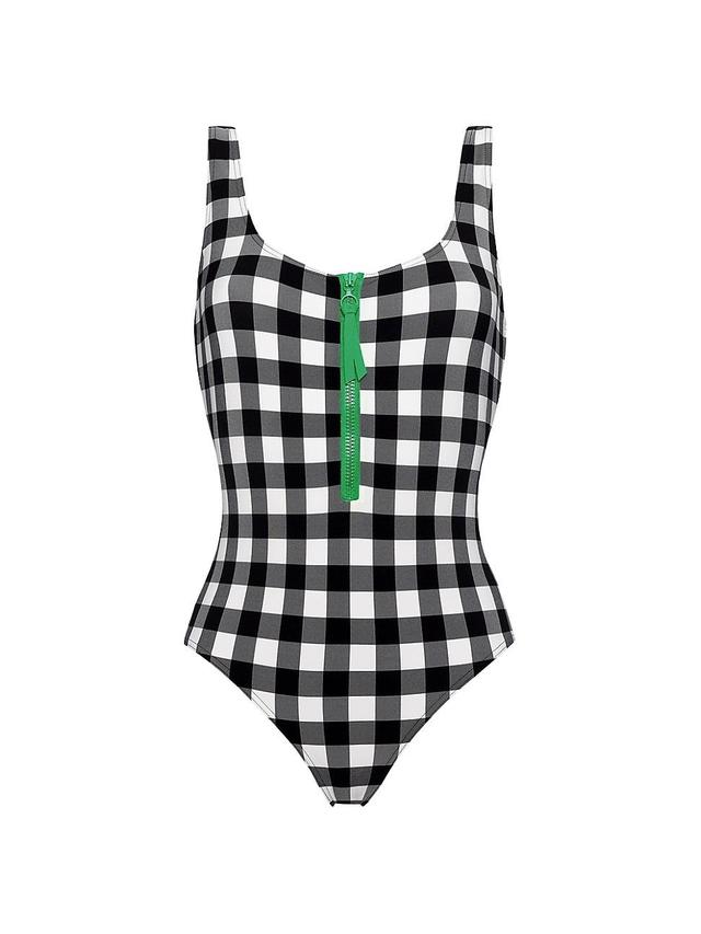 Womens Funny Gingham One-Piece Swimsuit Product Image