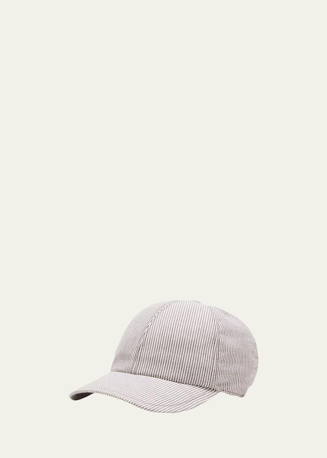 Mens Striped Cotton Baseball Cap Product Image