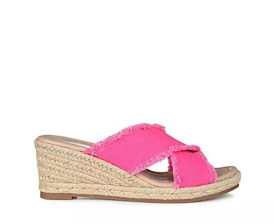 Journee Collection Shanni Womens Wedge Sandals Pink Product Image