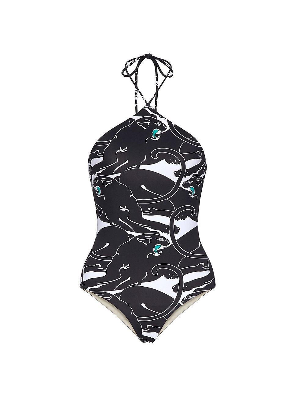 Womens Panther Lycra Swimsuit Product Image