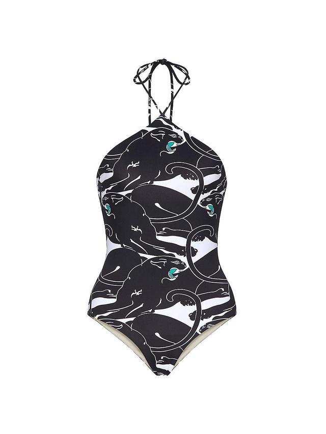 Womens Panther Lycra Swimsuit Product Image