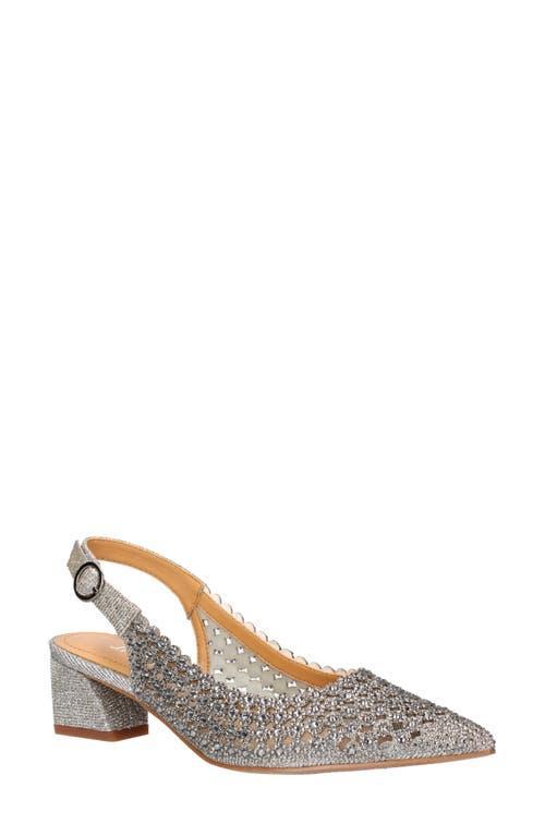 J. Renee Pranil Glitter Fabric Rhinestone Block Heel Sling Pumps Product Image