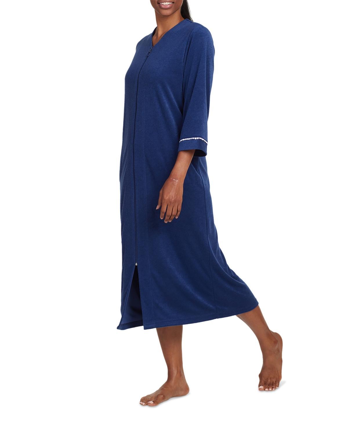 Miss Elaine Womens Solid-Color Long-Sleeve Zip Robe Product Image