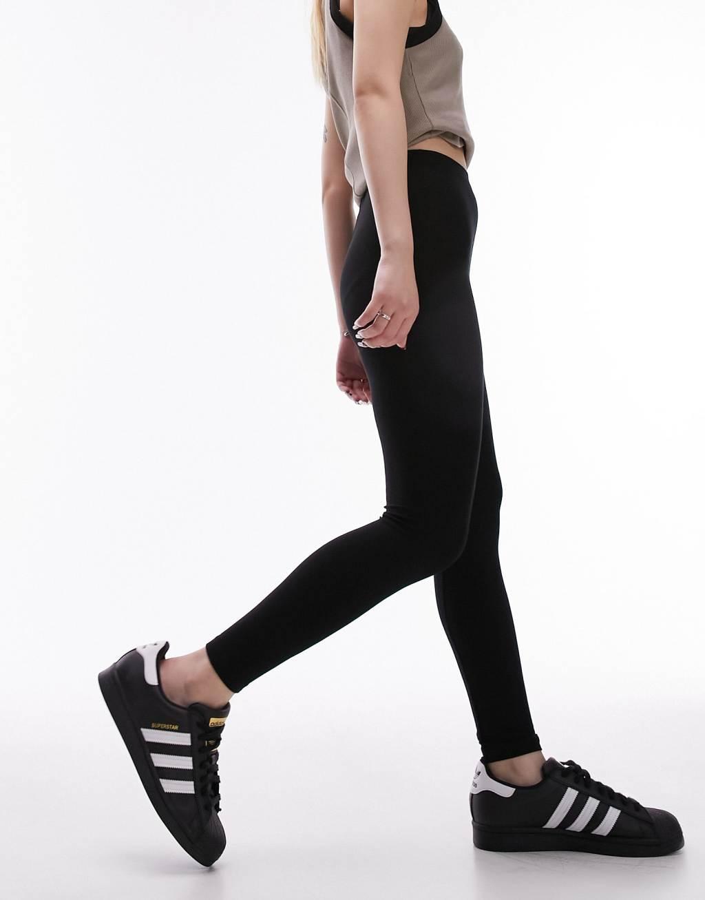 Topshop Petite basic ankle legging in black Product Image