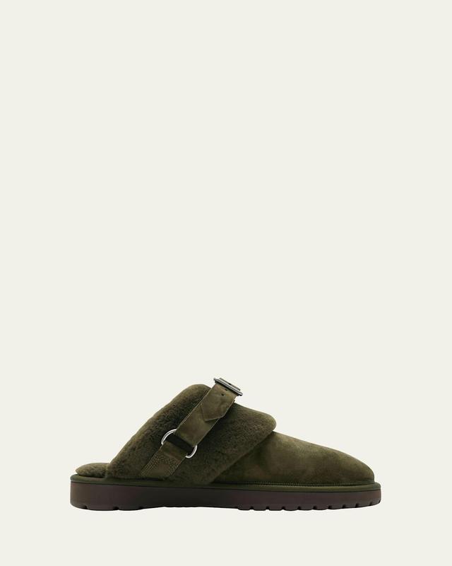 Mens Snug Low Shearling and Suede Mules Product Image