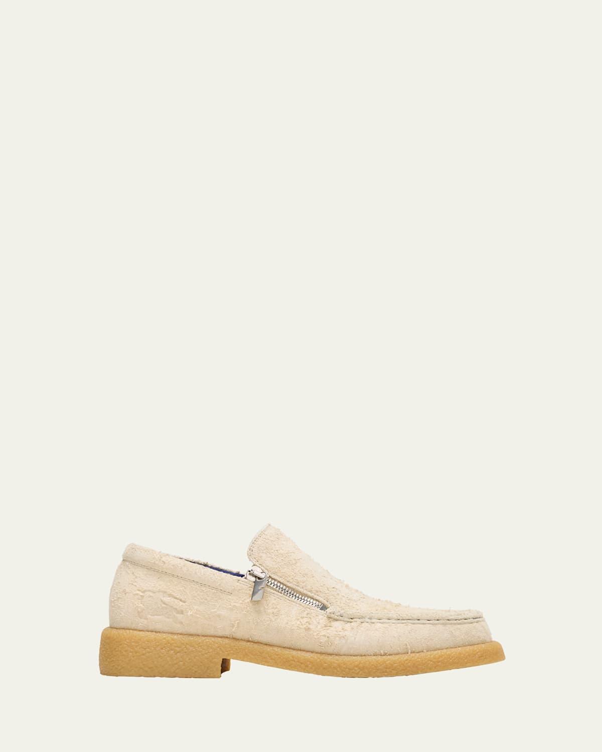 Mens Chance Textured Suede Zip Loafers Product Image