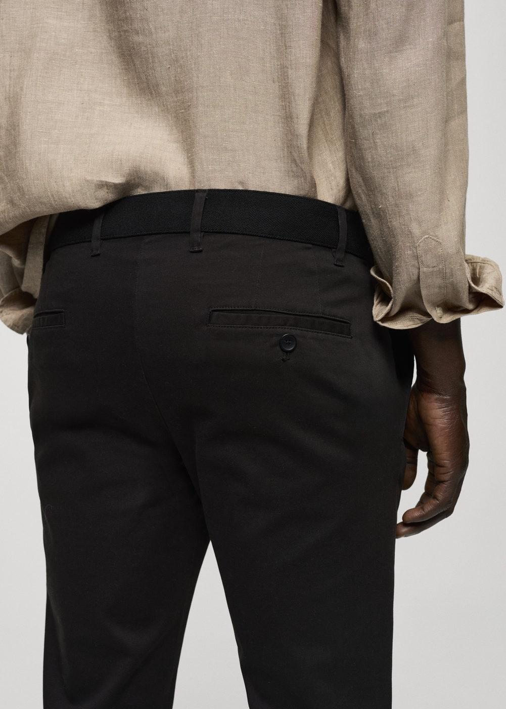 MANGO MAN - Cotton tapered crop pants blackMen Product Image