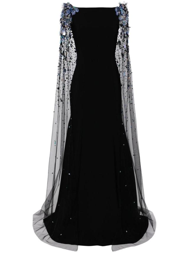 Bittersweet beaded cape gown Product Image