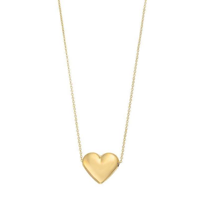 Au Naturale 14k Gold Puffed Heart Necklace, Womens Yellow Product Image