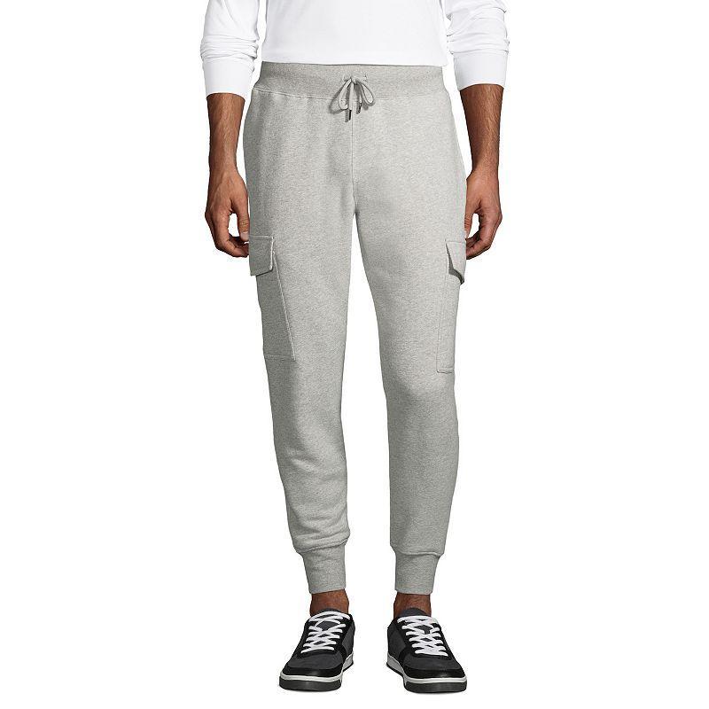 Mens Lands End Serious Sweats Cargo Jogger Pants Gray Grey Product Image