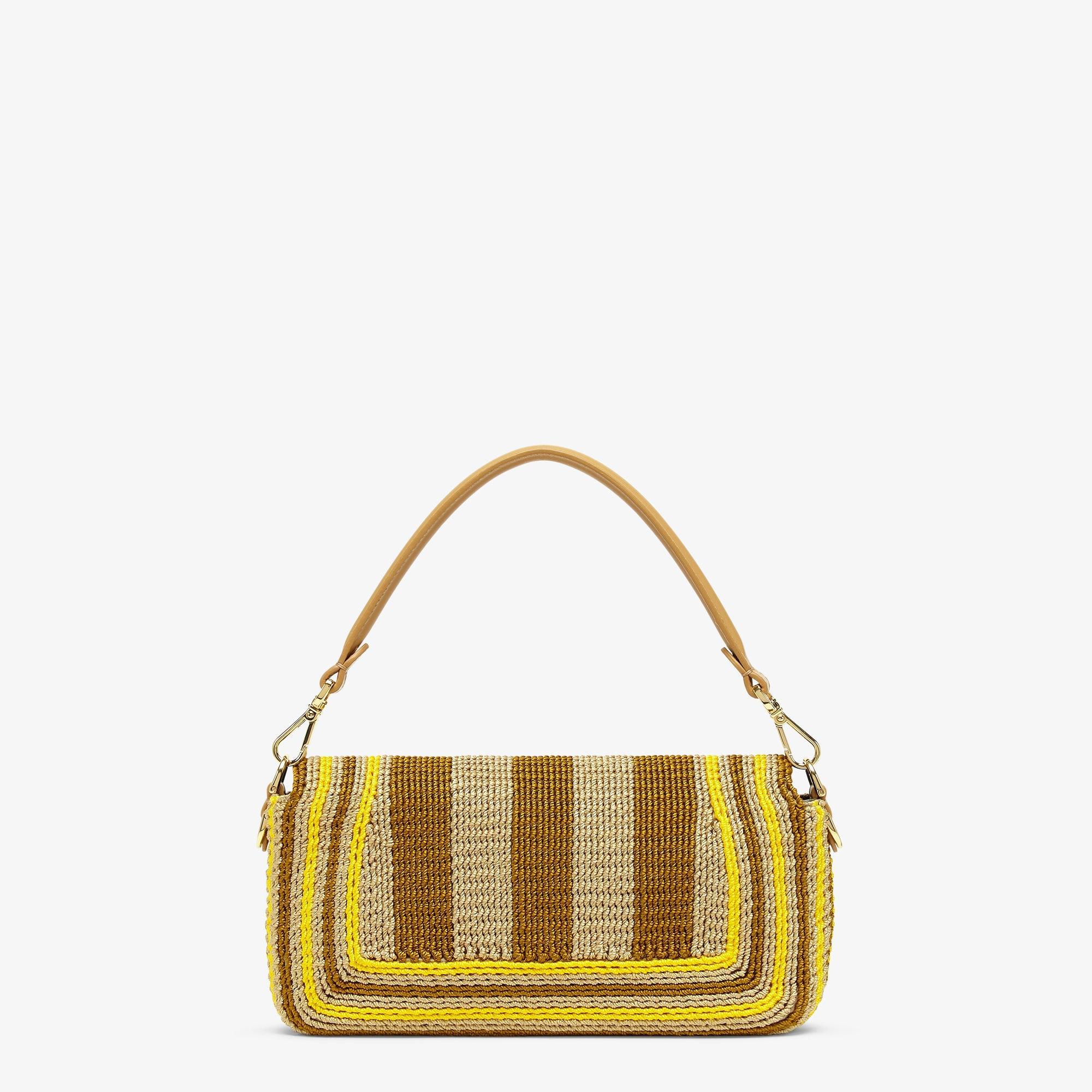 BaguetteBag with twisted passementerie trim with beige and yellow Pequin stripes Product Image