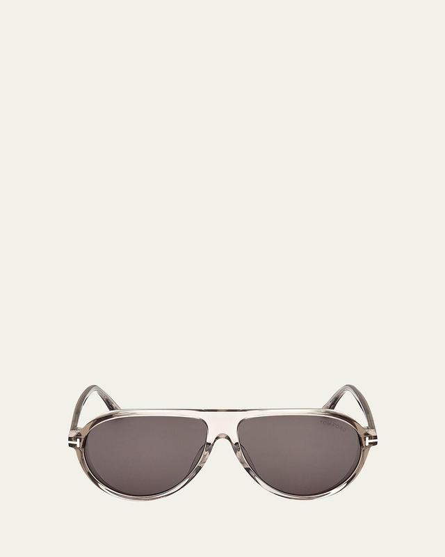 TOM FORD Marcus 60mm Gradient Pilot Sunglasses In Black Smoke Product Image