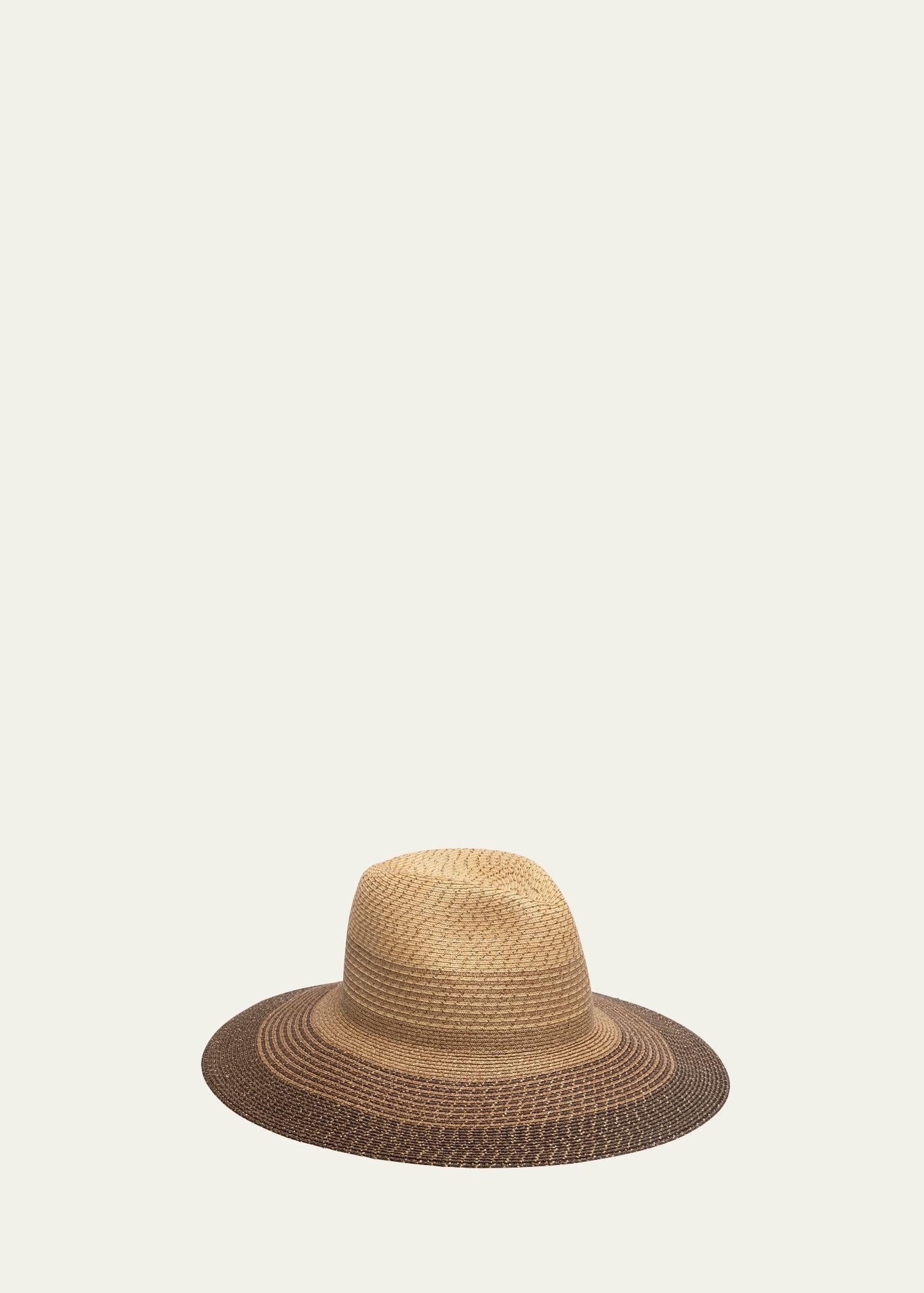 Emmanuelle Metallic Two-Tone Paper Straw Fedora Product Image