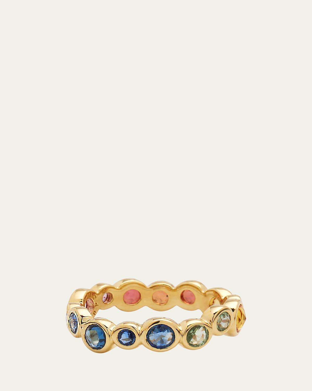 18K Stardust Superstar Eternity Ring in Rainbow Sapphires, Size 7 Product Image