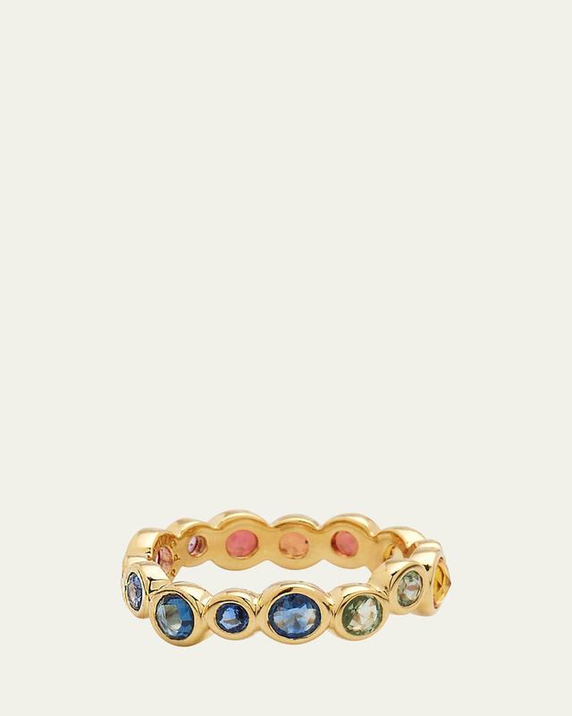 18K Stardust Superstar Eternity Ring in Rainbow Sapphires Product Image