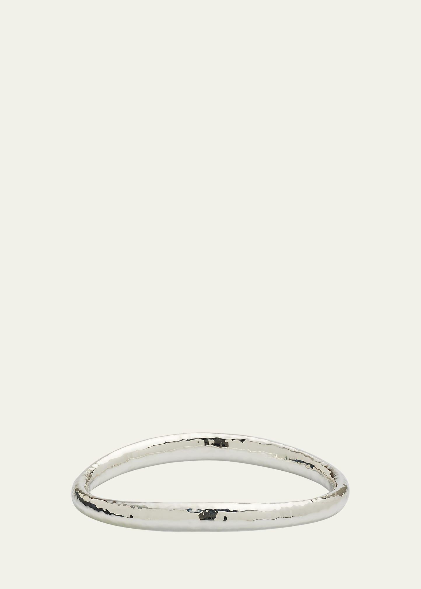 Womens Glamazon Sterling Silver Skinny Sculpted Bangle Bracelet Product Image