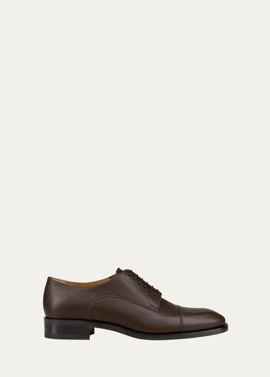 CHRISTIAN LOUBOUTIN Men's Cortomale Calf Leather Oxfords In Cosme Product Image