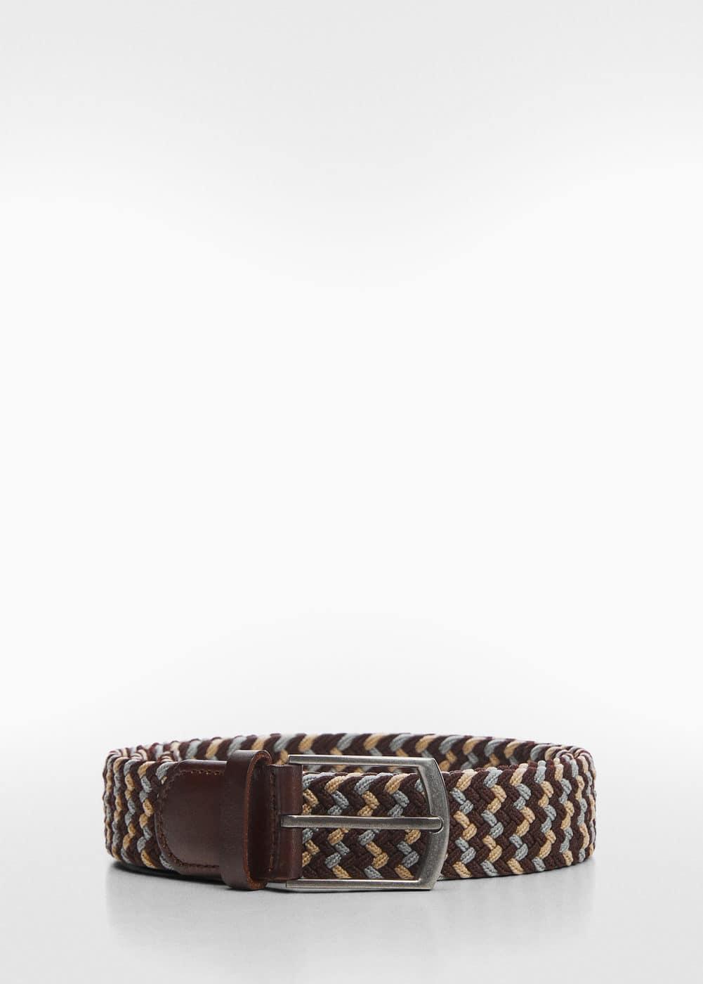 MANGO MAN - Braided elastic colored belt beigeMen Product Image