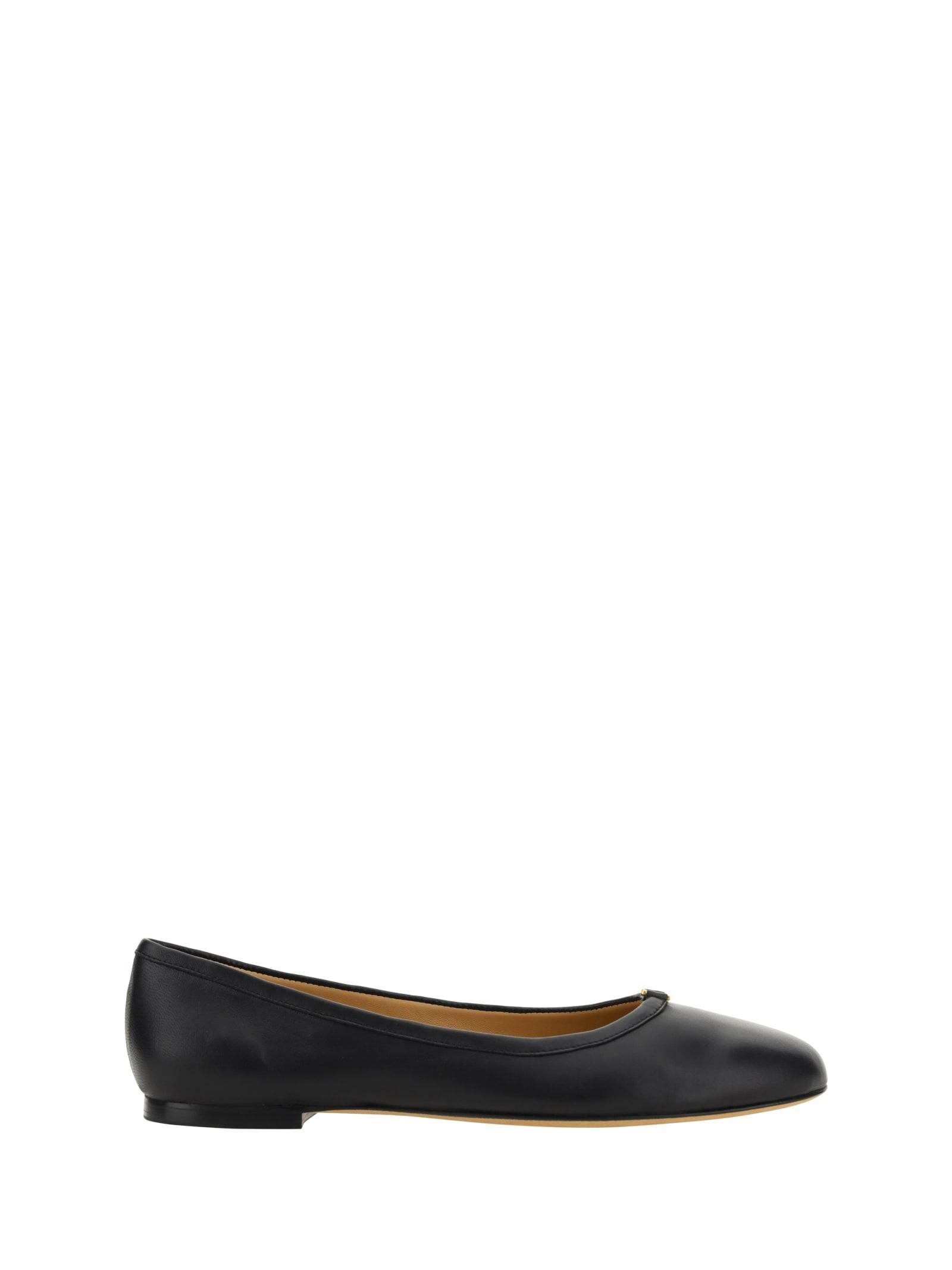 Marcie Leather Ballerina Flats In Black Product Image