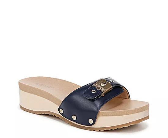 Dr. Scholl's Original Too Slide Sandal (Navy Leather) Women's Sandals Product Image