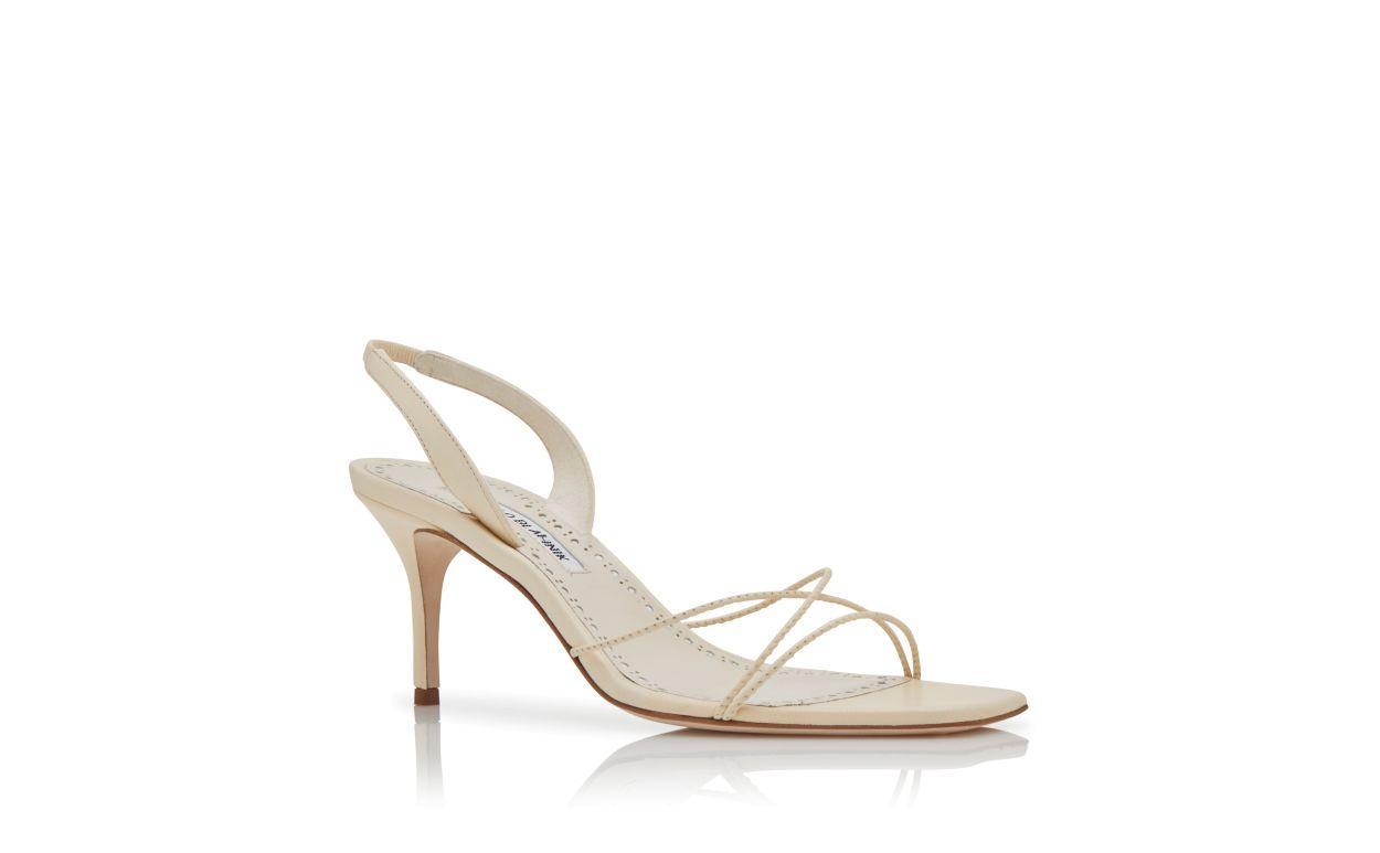 NINFEA Cream Nappa Leather Slingback Sandals Product Image