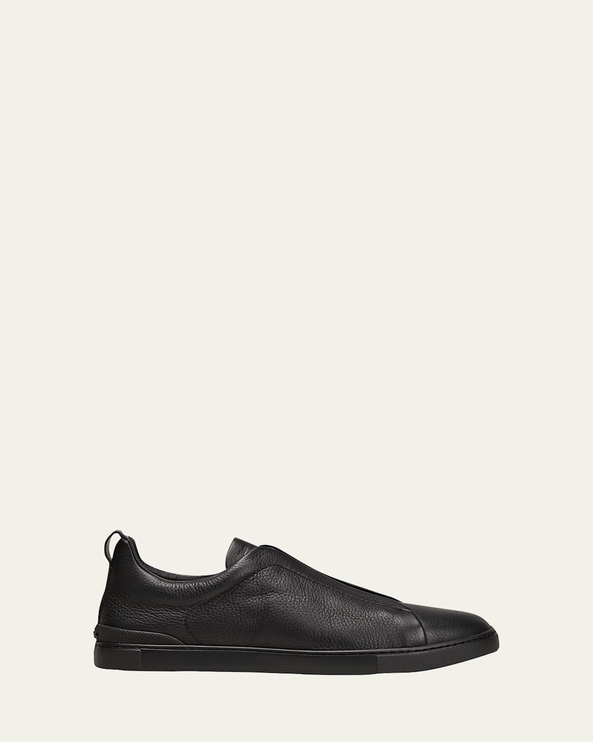 ZEGNA Triple Stitch Deerskin Leather Slip-On Sneaker Product Image