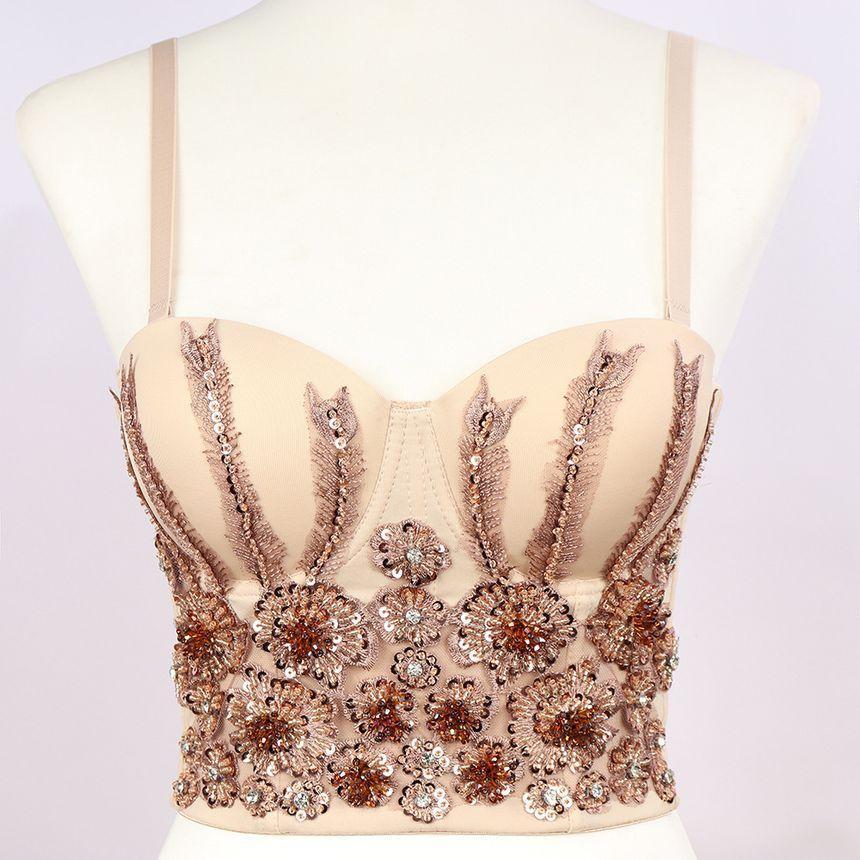 Sequin Rhinestone Bustier Top Product Image