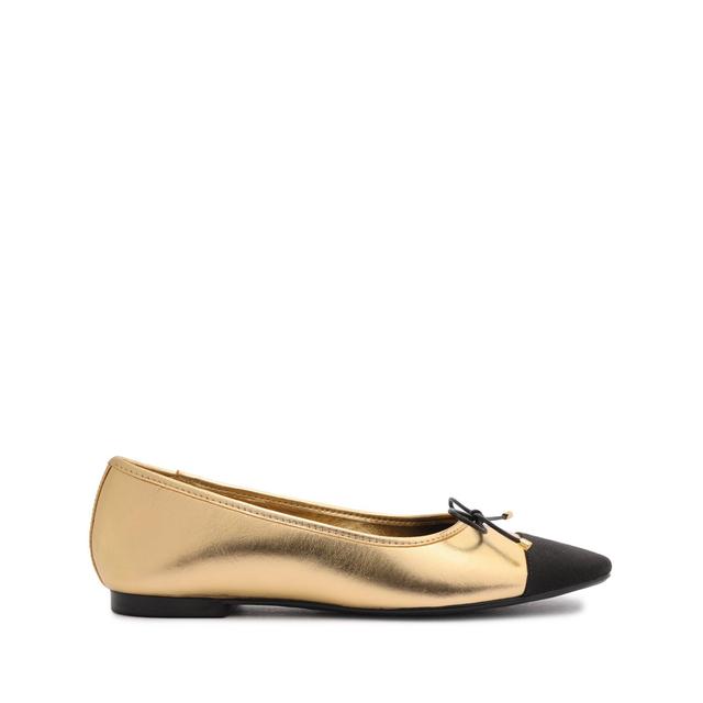 Arissa Metallic Leather Flat Female Product Image