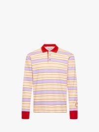 CONTRAST TRIM STRIPED POLO TOP in pink | JW Anderson US  Product Image