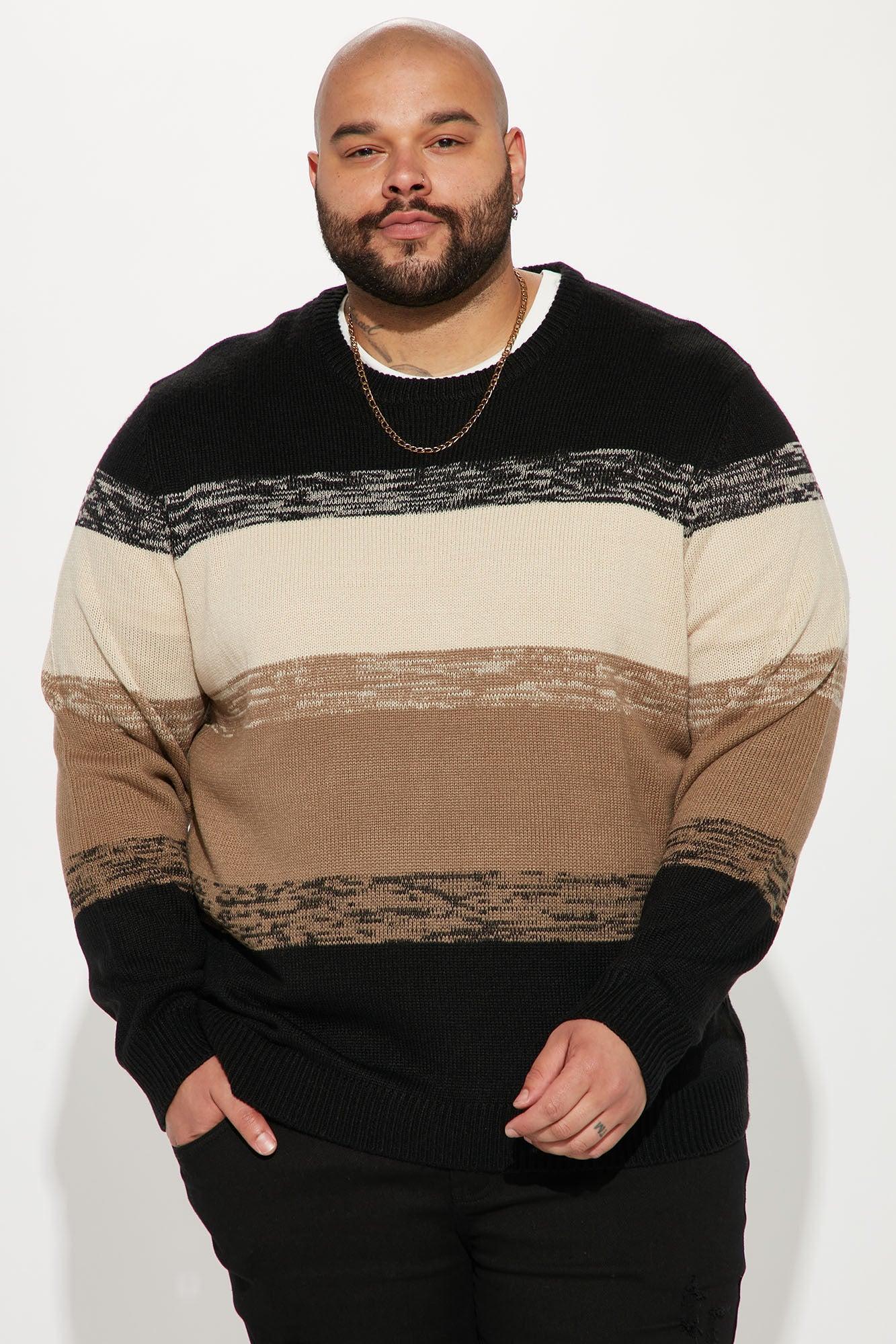 Colorblock Striped Sweater - Black/combo Product Image