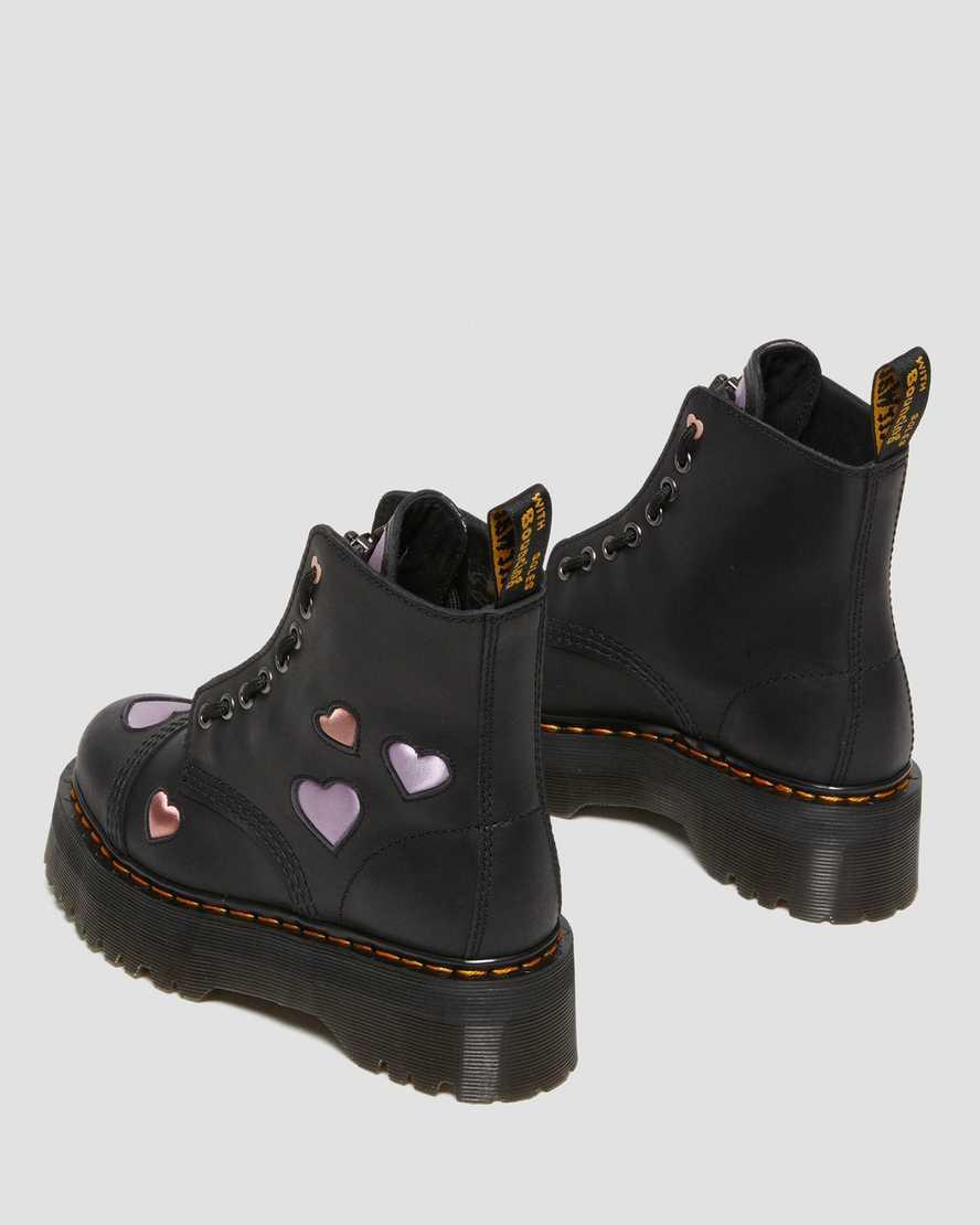 Sinclair Leather Heart Platform Boots Product Image