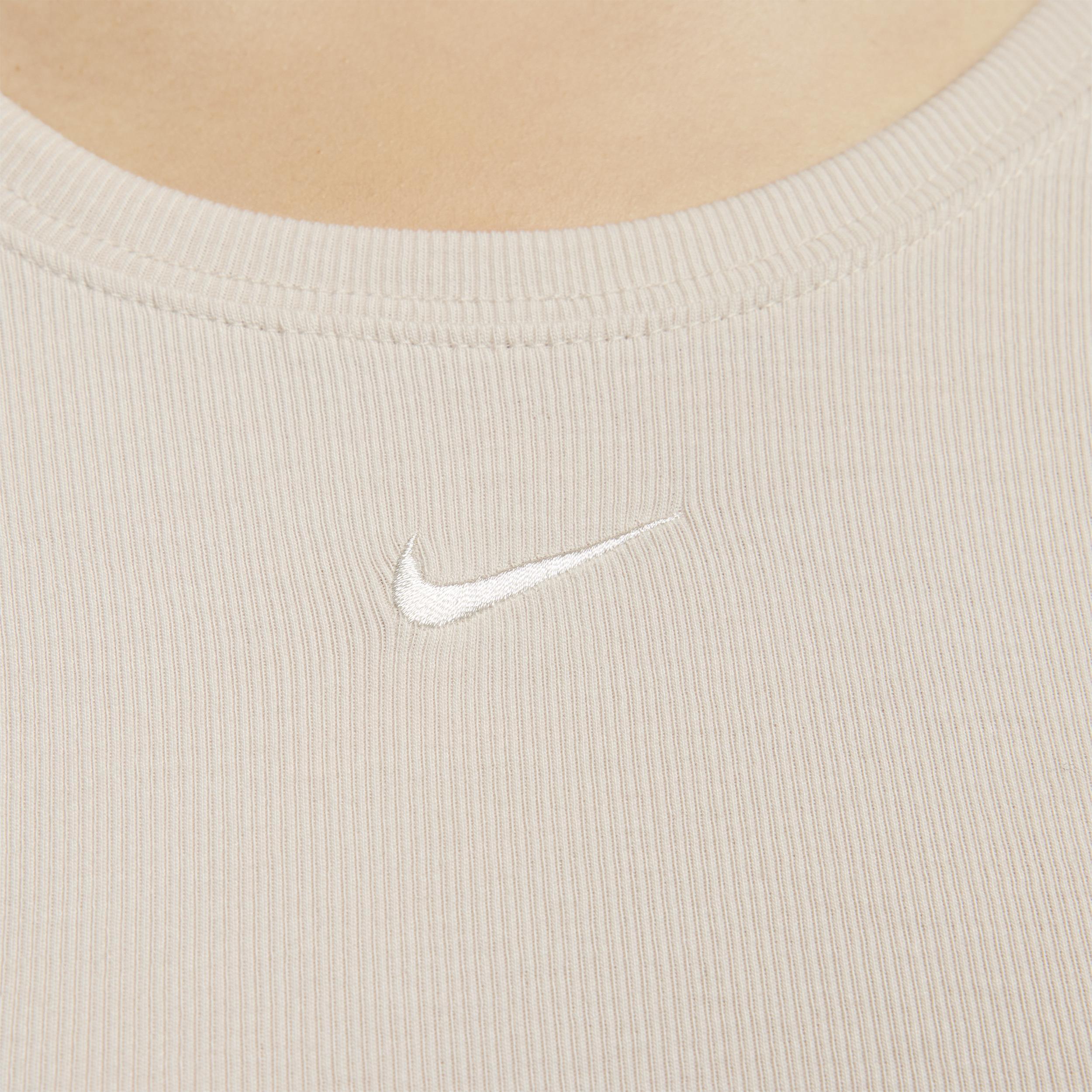 Nike Womens Nike Chill Knit Mini Rib Top - Womens Lt Orewood Brown/Sail Product Image