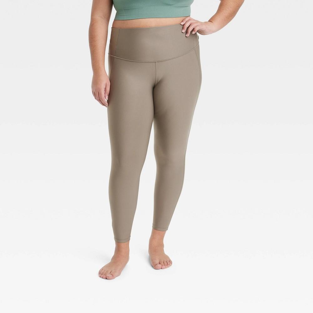 Womens Effortless Support High-Rise 7/8 Leggings - All In Motion Taupe 4X product image