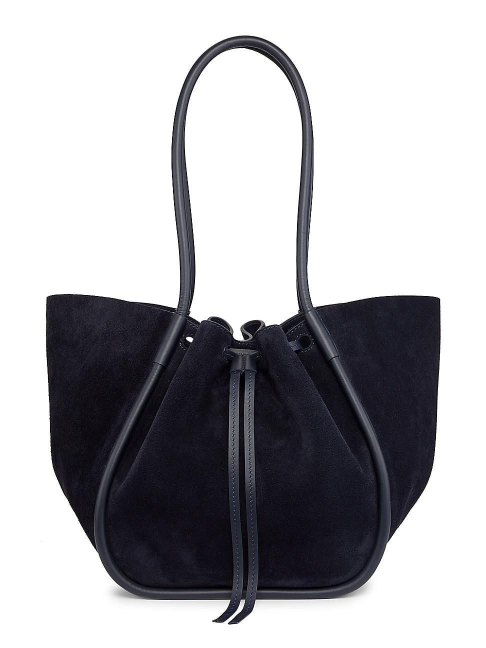 Womens Large Ruched Soft Suede Tote Bag product image