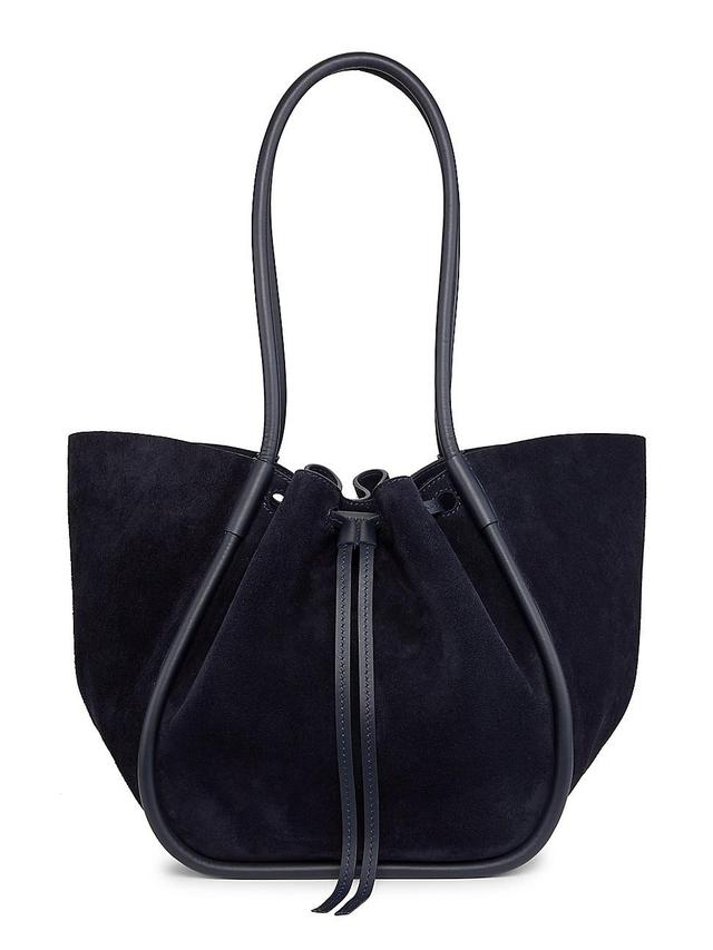 Womens Large Ruched Soft Suede Tote Bag Product Image