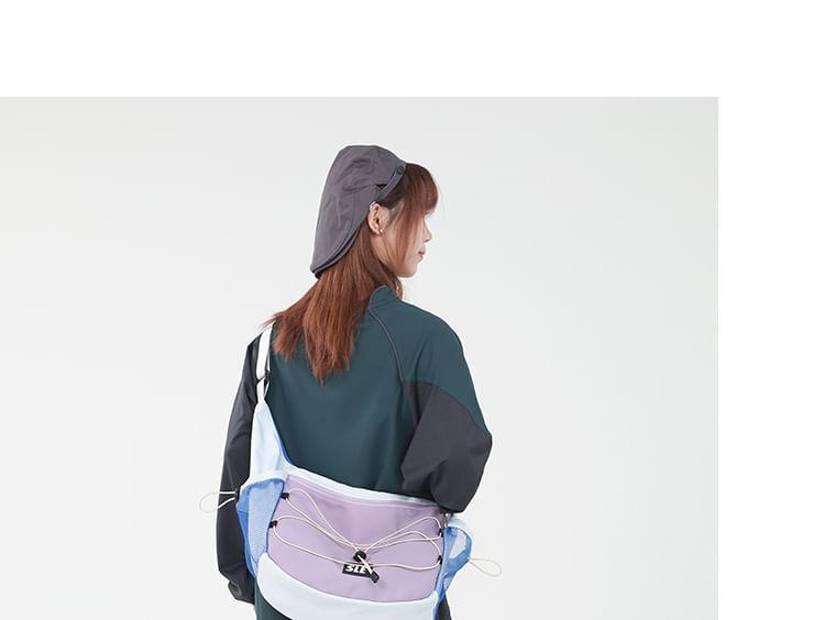 Mesh Panel Nylon Crossbody Bag Product Image